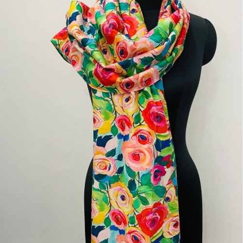 Cotton Silk Digital Printed Nature Inspired Scarves
