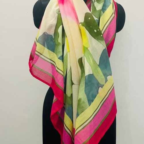 Cotton Silk Square Vintage Style Scarf