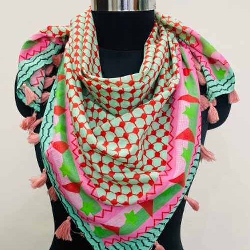 Cotton Square Elegant Style Scarf