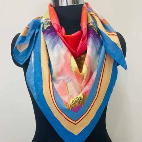 Cotton Square Ethnic Pattern Scarf