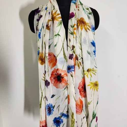 Linen Cotton Digital Printed Modern Style Scarves