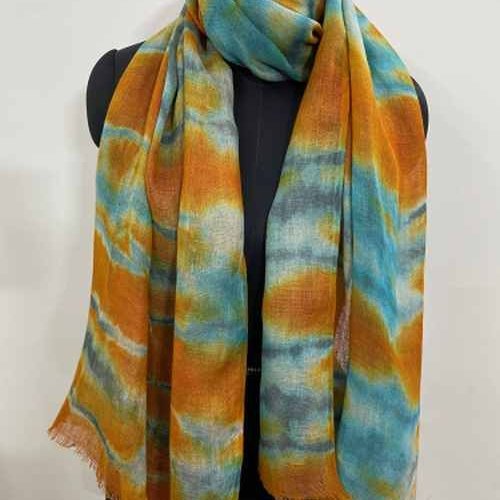 Linen Tie Dye Artistic Scarve