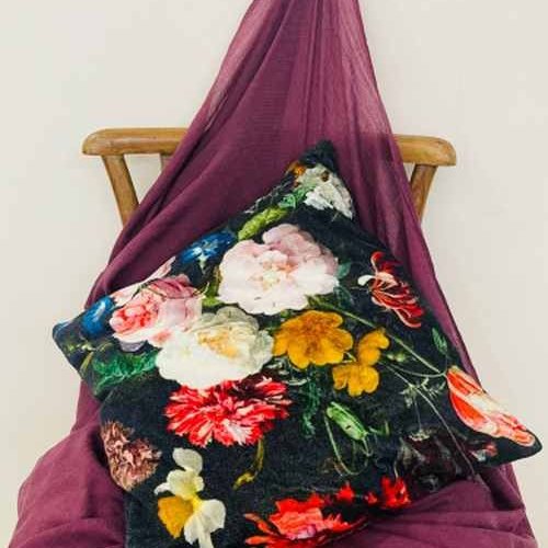 Printed Cotton Velvet Soft Touch Cushion Cover