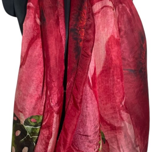 Silk Habutai Digital Printed Traditional Art Scarves