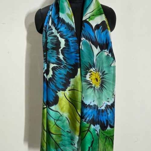 Silk Habutai Hand Printed Stole