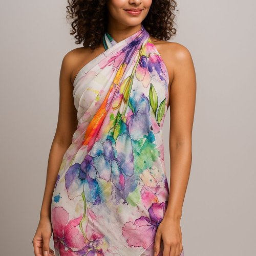 Silk Modal Ladies Leaf Design Sarong