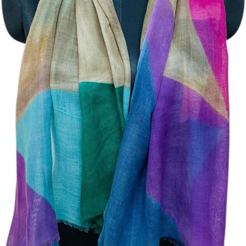 Wool Hand Printed Fashion Wrap Scarves