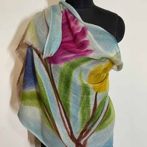 Wool Modal Hand Printed Scarves
