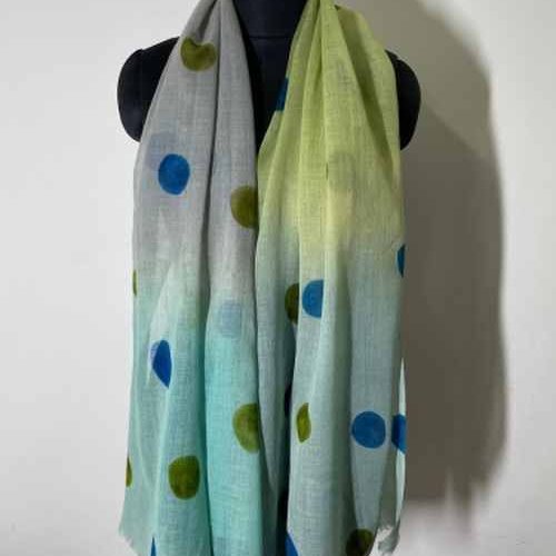 Wool Silk Hand Printed Fashion Stole