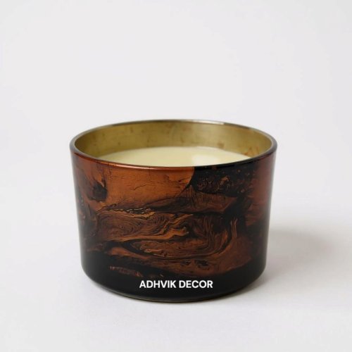 320ml Marble Effect Glass Candle Jar