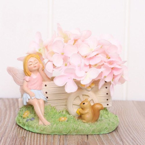 Oval Base Resin Fairy Decorative Flower Pot