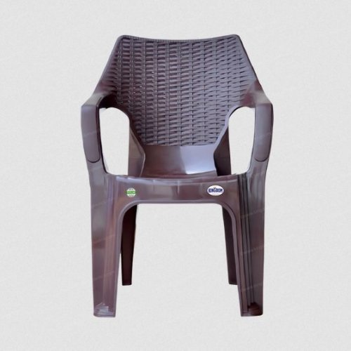 Chocolate Brown Plastic Armrest Chair