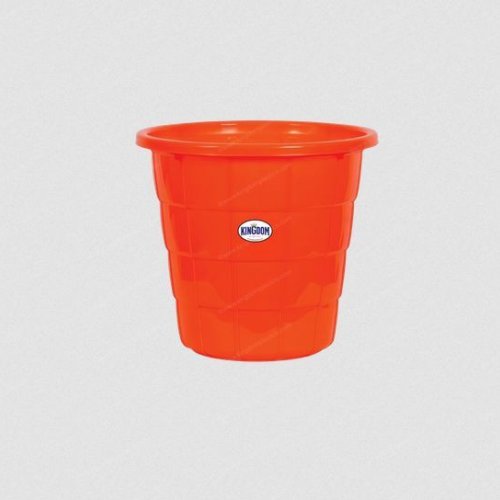 Round Orange Plastic Dustbin