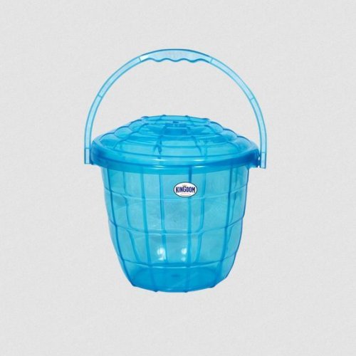Sky Blue Plastic Bucket With Lid