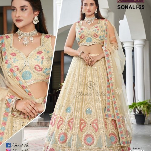 Elegant Georgette Net Heavy Work Lehenga