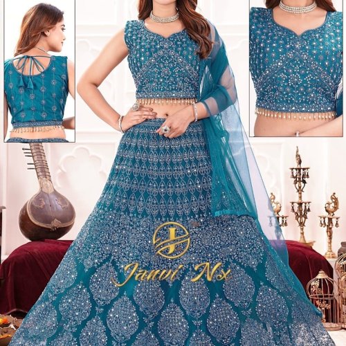 Elegant Handwork Gorgette Net Party Wear Lehenga