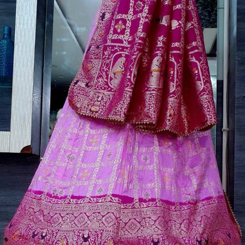 Meena Zari Dola Silk Full Weaving Heavy Lehenga Set with Chunni