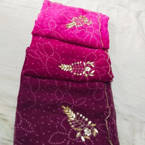 Pink Pure Bandhni Zari Pallu Modal Soft Silk Saree
