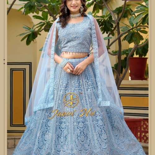 Royal Embroidered Gorgette Net Bridal Lehenga Choli