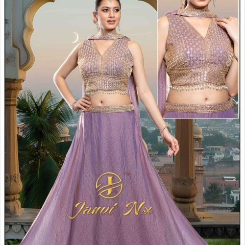 Traditional Velvet Embroidered Festive Lehenga