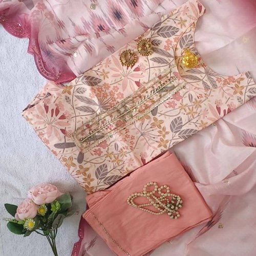 Women\'S Heavy Party Wear Handwork Kurti Pant Set