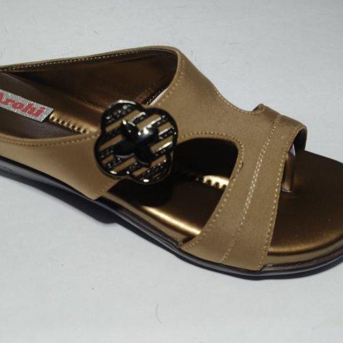 Golden Ethnic Party Flat Sandal