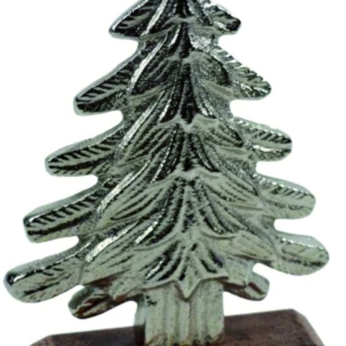 Metallic Christmas Tree Duo with Curved &AMP; Zigzag Silhouettes