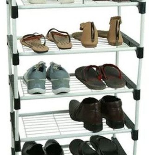 5 Layer Mild Steel Powder Coated Shoe Rack