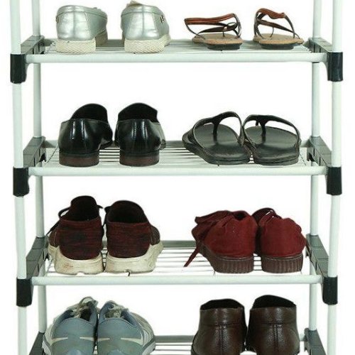 6 Layer Mild Steel Powder Coated Shoe Rack with Cover