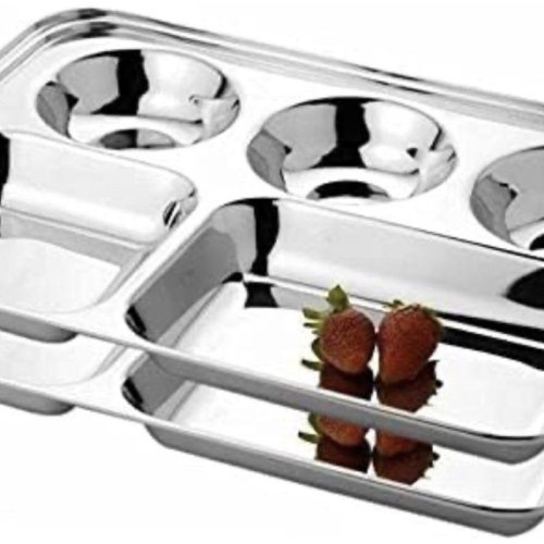 Stainless Steel Rectangular 5 In 1 Food Tray