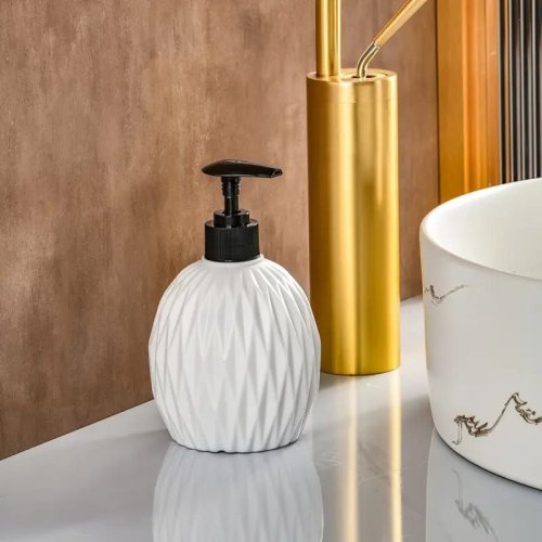 White Plastic Liquid Soap Dispenser