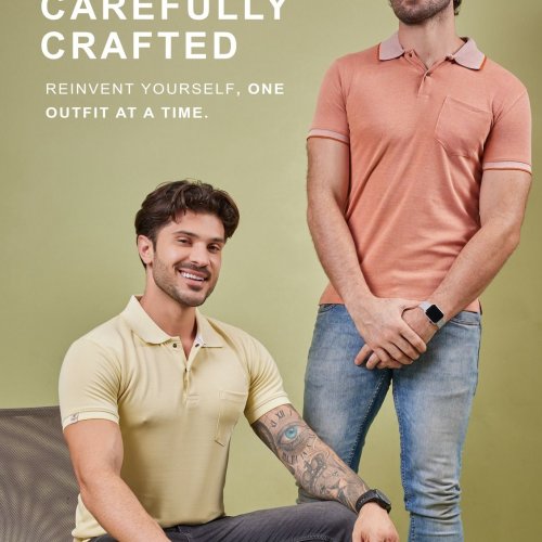 Mens Cotton Polo Contrast Duo T-Shirts