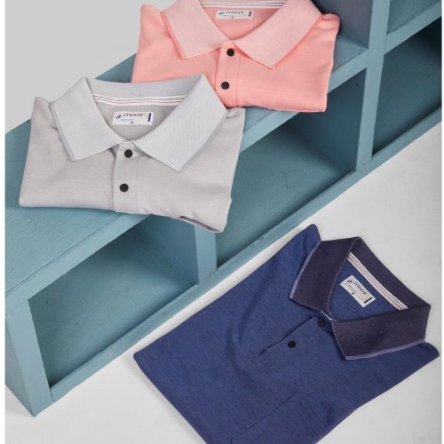 Mens Cotton Triple Tone Polo T-Shirt Combo Pack
