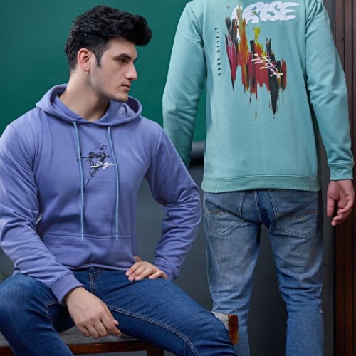 Mens Stylish Cotton Lift Graphic Hoodie