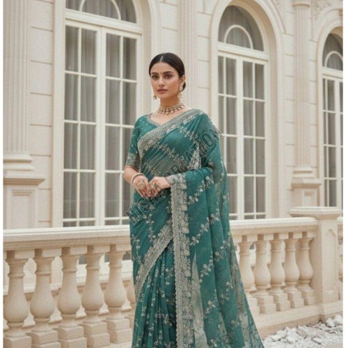 Lamena Embroidery Silk Saree