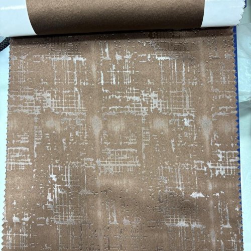 Dark Brown Blackout Emboss Curtain Fabric