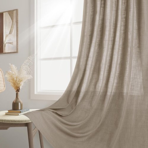 Poly Linen Sheer Curtain Fabric