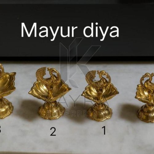 Brass Peacock Diyas for Pooja
