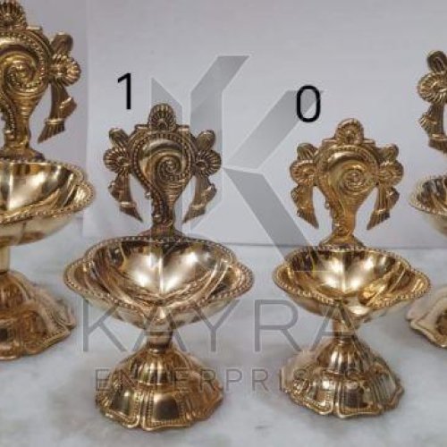 Brass Shankh Diya Set OF 4 Pcs