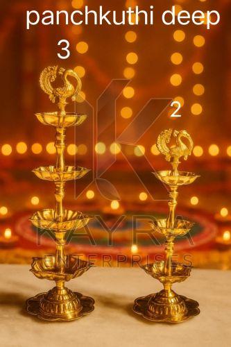 Fancy Brass Panchkuthi Kuthuvilaku Diya Set OF 2 Pcs