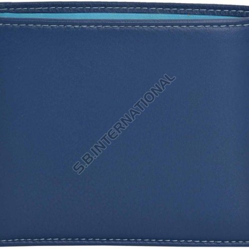 Blue Textured Genuine Leather Wallet