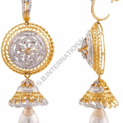 Classic Gold Diamond Huggie Earrings