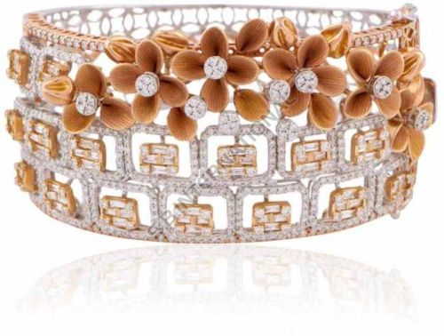 Gold Diamond Cuff Bracelet