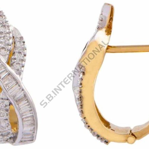 Gold Diamond Stud Earrings