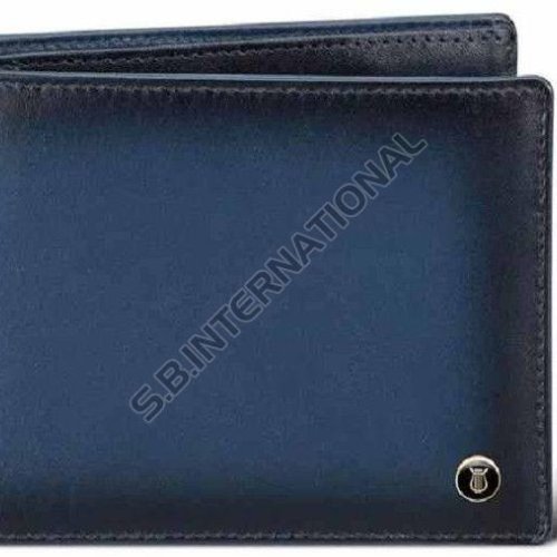 Navy Blue Compact Leather Wallet