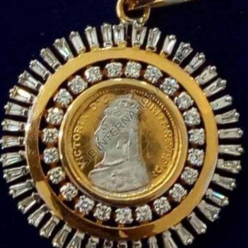 Round Religious Gold Pendant