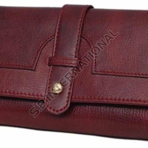 Wine Textured Women Leather Wallet