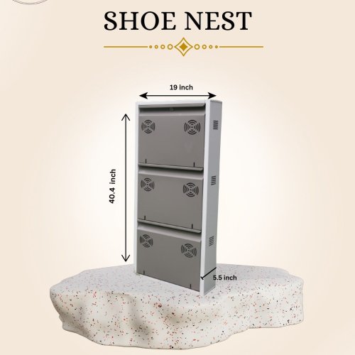 3x2Inch Wall-Mounted Metal Shoe Rack
