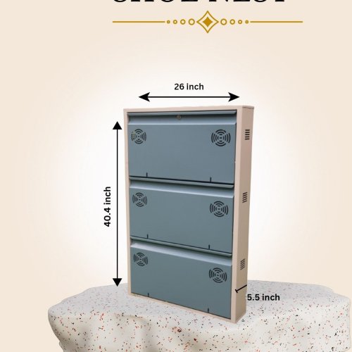 3x3 Inch Wall-Mounted Metal Shoe Rack