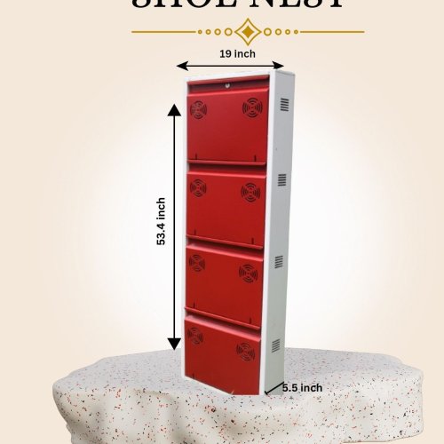 4x2 Inch Wall-Mounted Metal Shoe Rack
